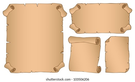 Vintage parchments collection 3 - vector illustration.