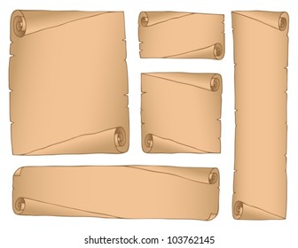 Vintage parchments collection 5 - vector illustration.