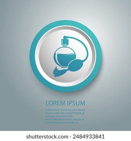 Vintage parfume blue icon in flat style, vector illustration