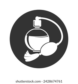 Vintage parfume icon in flat style, vector illustration