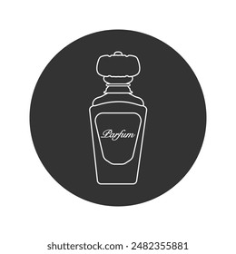 Vintage parfume line icon in flat style, vector illustration