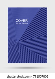 Vintage party flyer design with dark blue hipster digital backdrop. Minimalist annual report cover trendy background. Halftone texture lines folder layout. Corporate report or party poster template