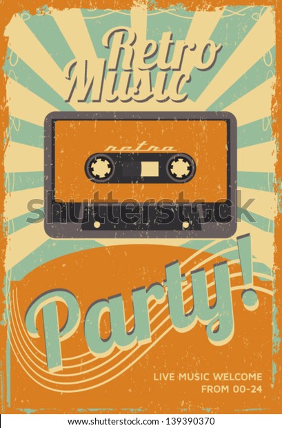 Vintage Party Poster Stock Vector (Royalty Free) 139390370