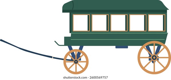 Vintage passenger wagon vector illustration