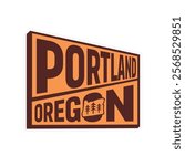 Vintage Patch Portland Oregon Sign state Retro Logo design, vector illustration