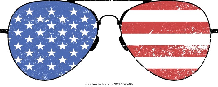 Vintage Patriotic American Flag Sunglasses 