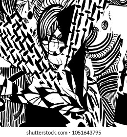 Vintage pattern. Abstract background with triangles.