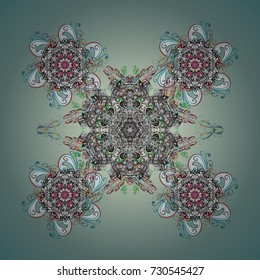 Vintage pattern with arabesques. Oriental vector pattern with arabesques and floral elements. Traditional classic ornament.