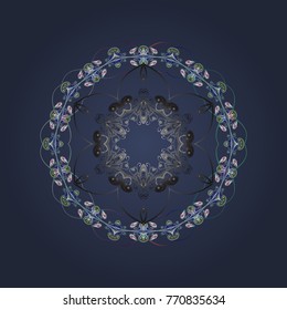 Vintage pattern with arabesques. Oriental vector pattern with arabesques and floral elements. Traditional classic ornament.