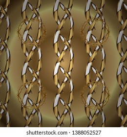Vintage pattern art design. Seamless. Art Deco Pattern on brown and beige colors. Cute background for wrappers and wallpaper, design of fabric, paper. Vector illustration.