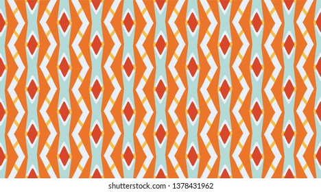 Vintage pattern background.  Delicate beautiful ornament.  Color mosaic shapes background.  Seamless vector pattern. 