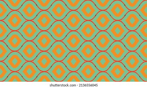 Vintage pattern background.  Geometric fashion fabric print.  Repeating tile interior design background.  Seamless vector pattern. 