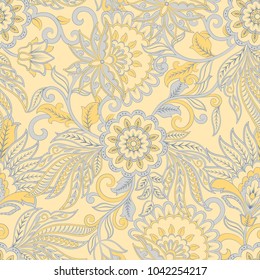 vintage pattern in  batik style. floral vector background