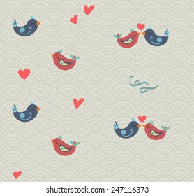 Vintage pattern birds