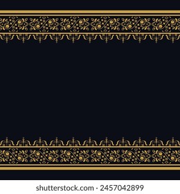 Diseño de decoración de oro de borde de patrón de Antiguas