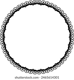 Vintage pattern circle design floral round frame decoration historical culture beauty feminine fashion graphic vector stock