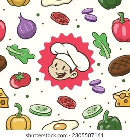 Vintage Pattern of Cooking Chef Background