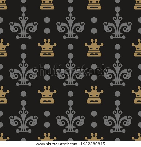 Vintage Pattern With Crowns, seamless pattern, background, texture