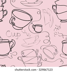 vintage pattern with cup 