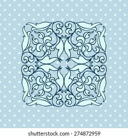 Vintage pattern with decorative floral elements in soft retro colors.