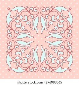 Vintage pattern with decorative floral elements in soft retro colors