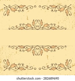 Vintage pattern with decorative floral elements in soft retro colors.