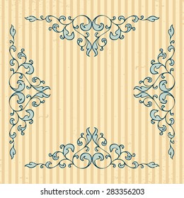 Vintage pattern with decorative floral elements in soft retro colors.