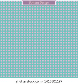 Vintage pattern design on polka dot background. Vector illustration with small circles on pastel. Use for wallpaper, template, banner, cover, fabric