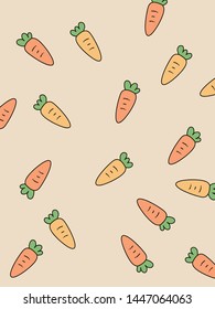 vintage pattern design with orange carrots. cute carrot pattern