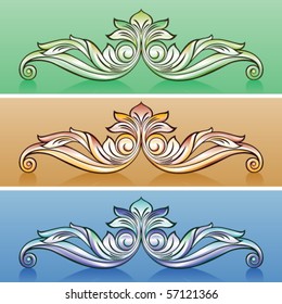 Vintage pattern for design. Vector illustration set.