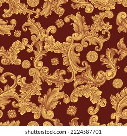 Vintage Pattern. Editable hand drawn illustration. Vector vintage engraving. Seamless Wallpaper. 8 eps