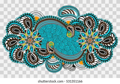 Vintage pattern with floral motifs. Based on a traditional oriental textiles. Bright colors.
