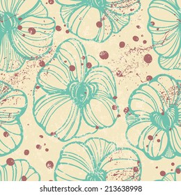 Vintage pattern with floral ornaments. Seamless pattern can be used for wallpaper, pattern fills, web page background,surface textures. Floral seamless backgrounds combo.