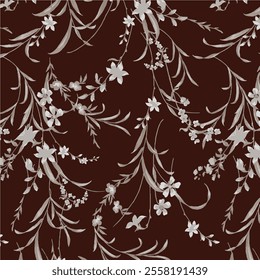 Vintage Pattern Flower Floral illustration Design Vector 