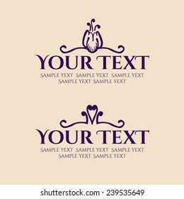 Vintage pattern with flower. Logo design.