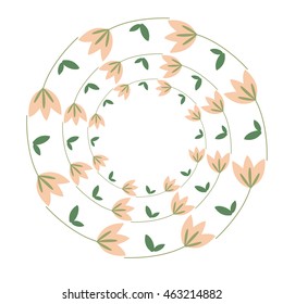 Vintage pattern with flowers. circular floral ornament. Wreath
