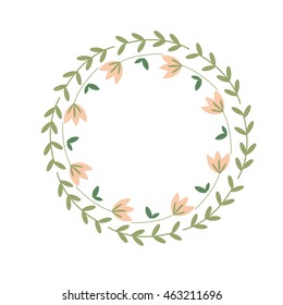 Vintage pattern with flowers. Circular ornament with flowers