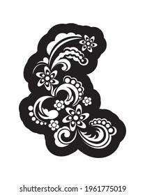 Vintage pattern with flowers in retro style. Good for prints. Isolated. Vector