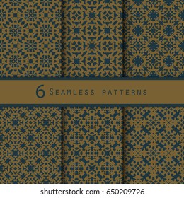 Vintage pattern graphic design of 6 seamless patterns
