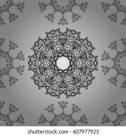 Vintage pattern with gray elements. Seamless classic gray pattern. Vector traditional orient ornament. Vector illustration.