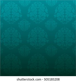 vintage pattern in green and blue background