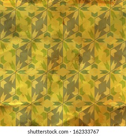 Patrón de cosecha con efecto de grunge. Se puede usar un patrón sin inconvenientes para papel de pared, texturas superficiales, diseño web. Fondo geométrico retro infinito. Baldosas de estilo antiguo sin costura. Ilustración del vector