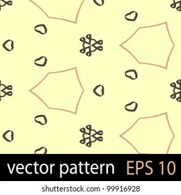 Vintage pattern with hearts. Seamless vector background
