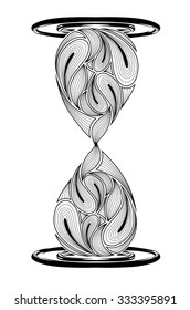 Vintage pattern hourglass on a white background. vector illustrations