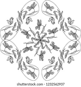 vintage pattern with the image of tulips. Floral ornament
