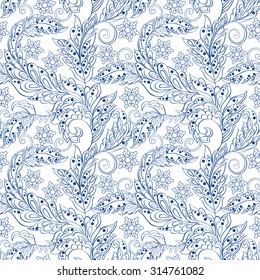 vintage pattern in indian batik style. floral vector background