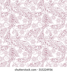 vintage pattern in indian batik style. floral vector background