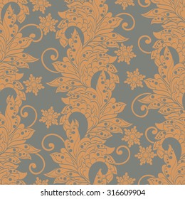 vintage pattern in Indian batik style. floral vector background