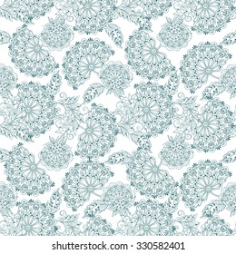 vintage pattern in indian batik style. floral vector background