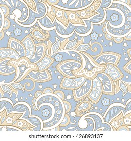 vintage pattern with indian batik style flowers. floral vector background